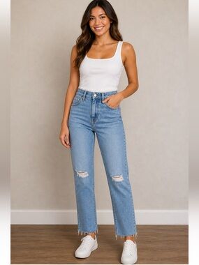 Madewell Distressed Light Wash High Rise Jeans Size 26